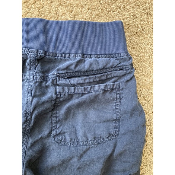 Athleta Women's 100% Linen Shorts Navy Blue 4" inseam Size 10 - Picture 3 of 11